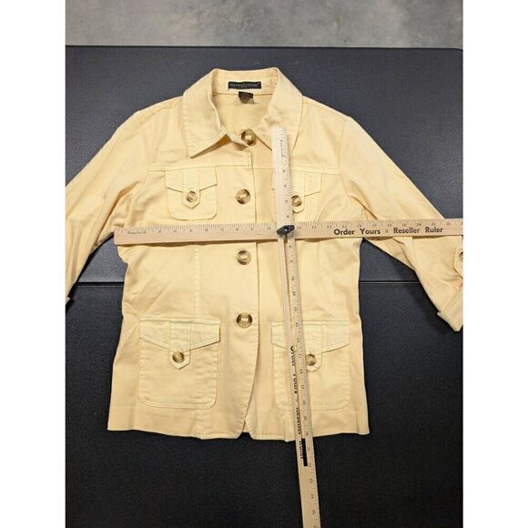 Preswick & Moore Yellow Jacket with Big Buttons Detail Built in Belt  Women's PS - Picture 6 of 6
